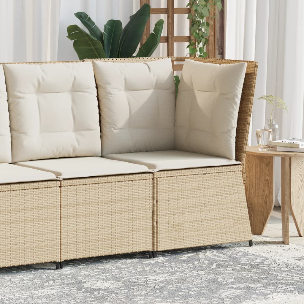 Tuinhoekbank met kussens poly rattan beige is nu te koop bij PeponiXL, paradijselijk wonen!