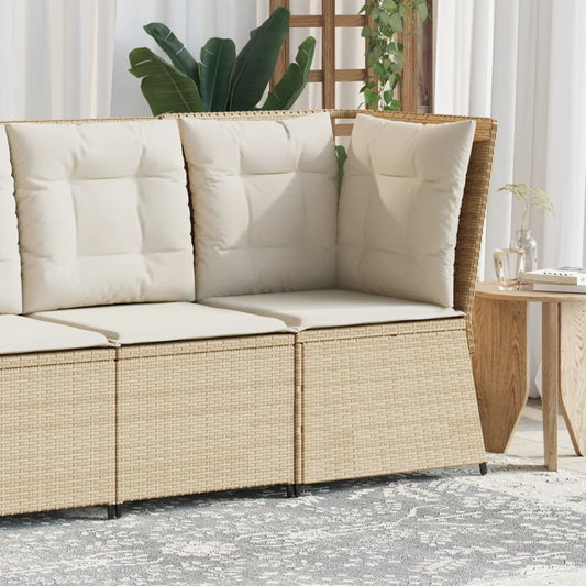 Tuinhoekbank met kussens poly rattan beige is nu te koop bij PeponiXL, paradijselijk wonen!