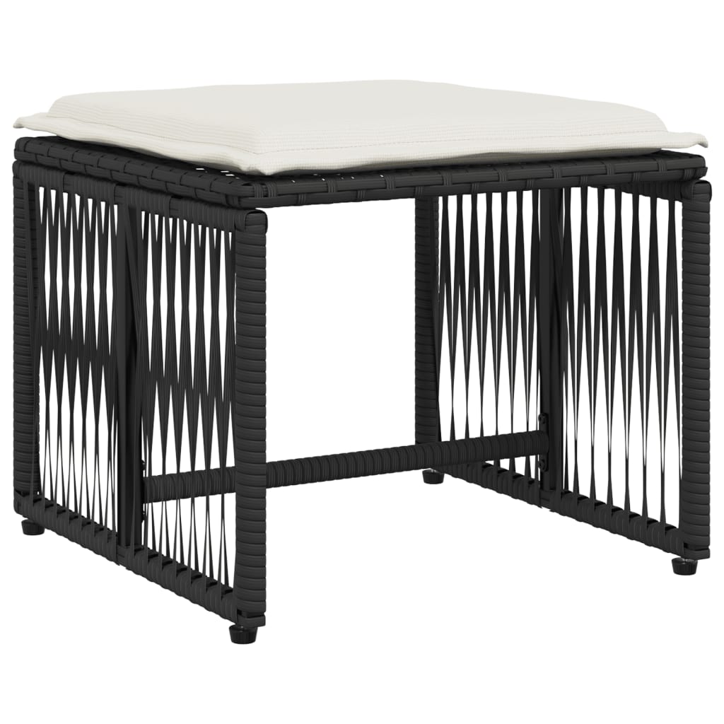7-delige Tuinset met kussens poly rattan zwart is nu te koop bij PeponiXL, paradijselijk wonen!