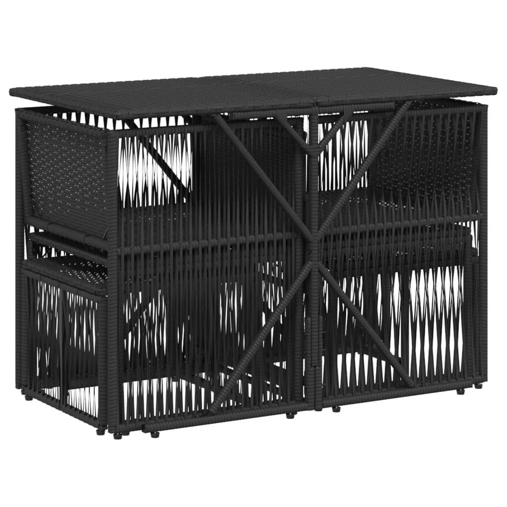 7-delige Tuinset met kussens poly rattan zwart is nu te koop bij PeponiXL, paradijselijk wonen!