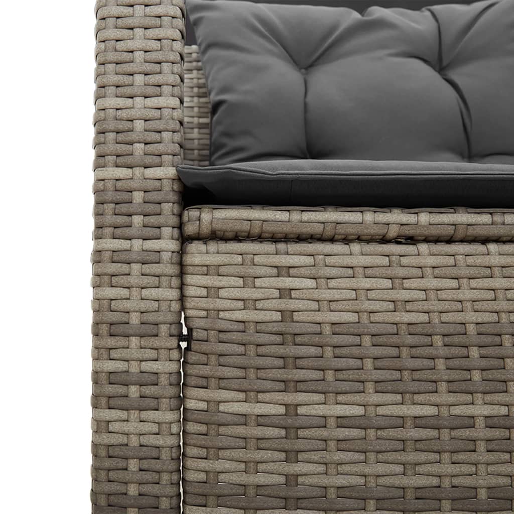 Tuinbank met tafel en kussens L-vormig poly rattan grijs is nu te koop bij PeponiXL, paradijselijk wonen!
