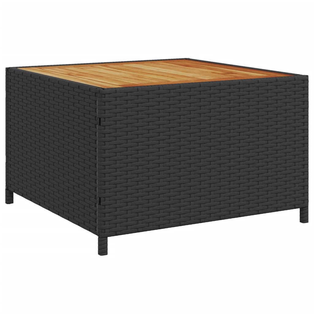 Tuinbank met tafel en kussens L-vormig poly rattan zwart is nu te koop bij PeponiXL, paradijselijk wonen!