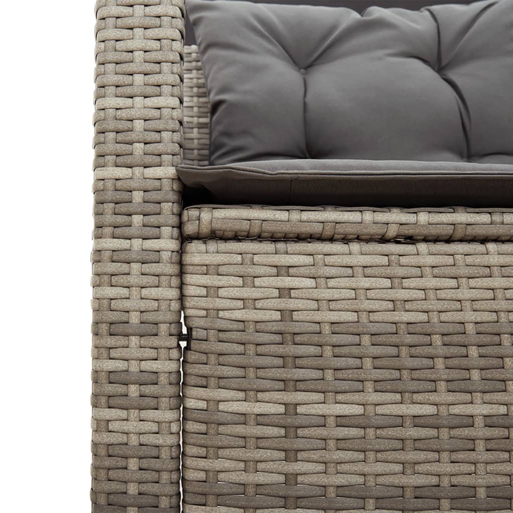 Tuinbank met tafel en kussens L-vormig poly rattan grijs is nu te koop bij PeponiXL, paradijselijk wonen!