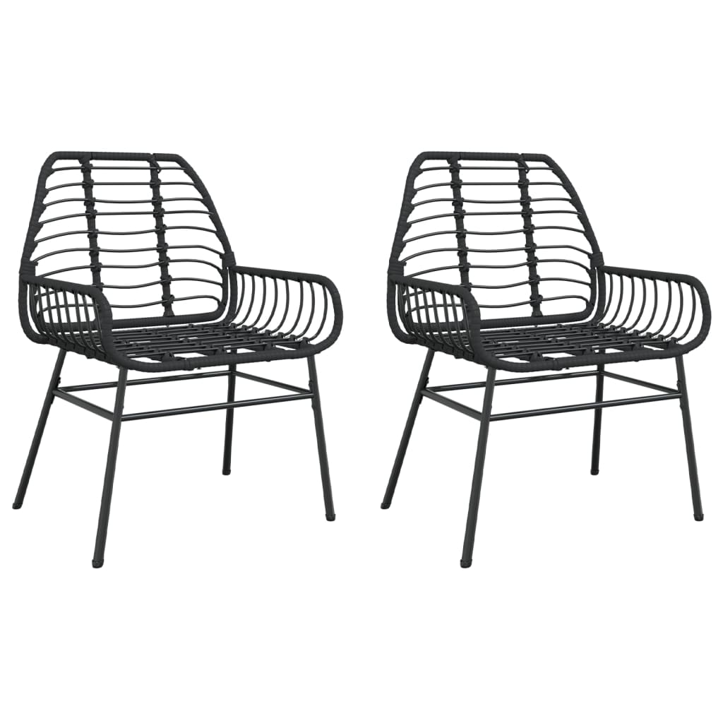 Tuinstoelen 2 st poly rattan zwart is nu te koop bij PeponiXL, paradijselijk wonen!