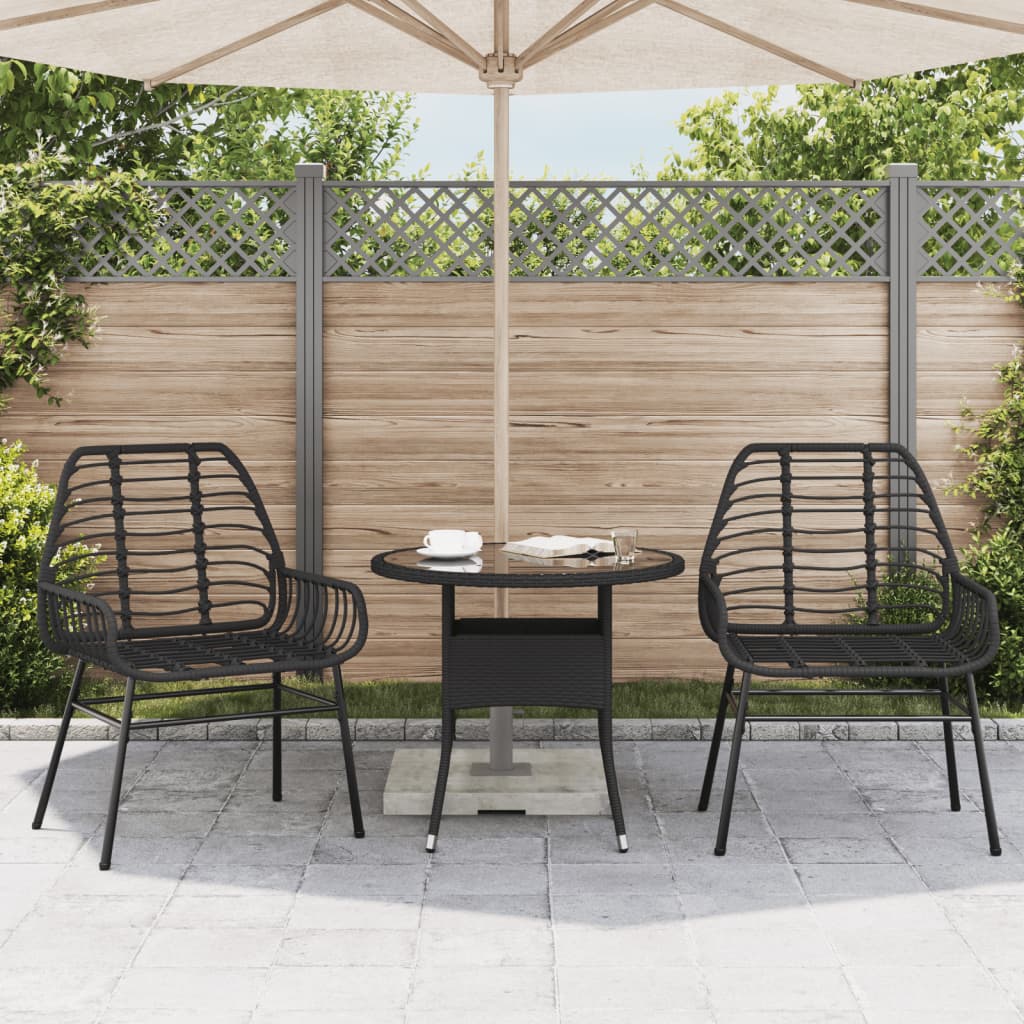 Tuinstoelen 2 st poly rattan zwart is nu te koop bij PeponiXL, paradijselijk wonen!