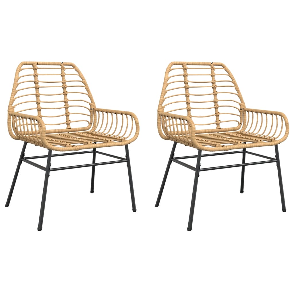 Tuinstoel bruin poly rattan 2 st is nu te koop bij PeponiXL, paradijselijk wonen!