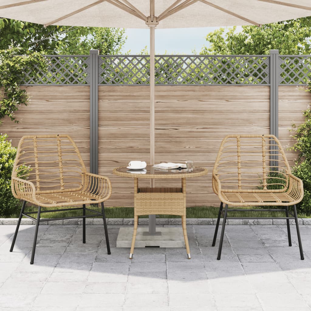 Tuinstoel bruin poly rattan 2 st is nu te koop bij PeponiXL, paradijselijk wonen!