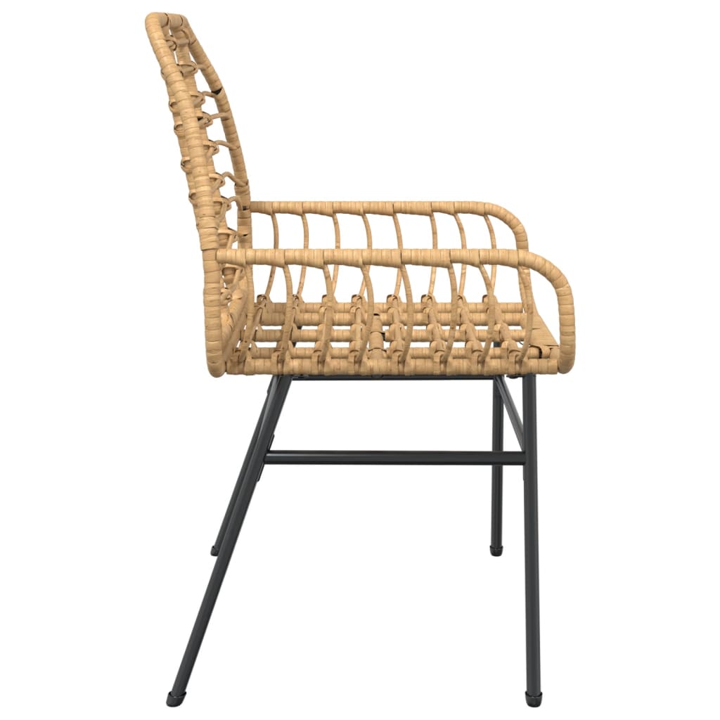 Tuinstoel bruin poly rattan 2 st is nu te koop bij PeponiXL, paradijselijk wonen!