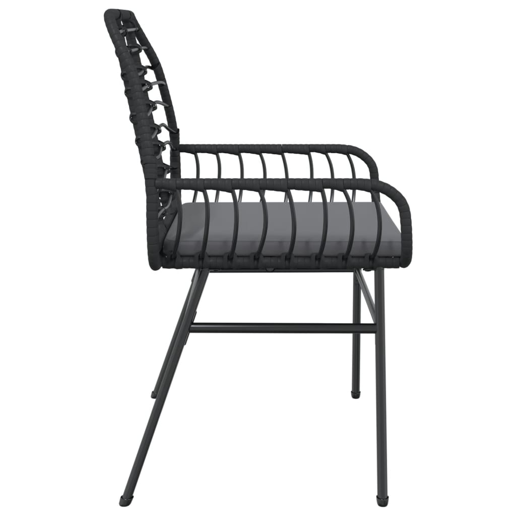 Tuinstoelen 2 st met kussens poly rattan zwart is nu te koop bij PeponiXL, paradijselijk wonen!