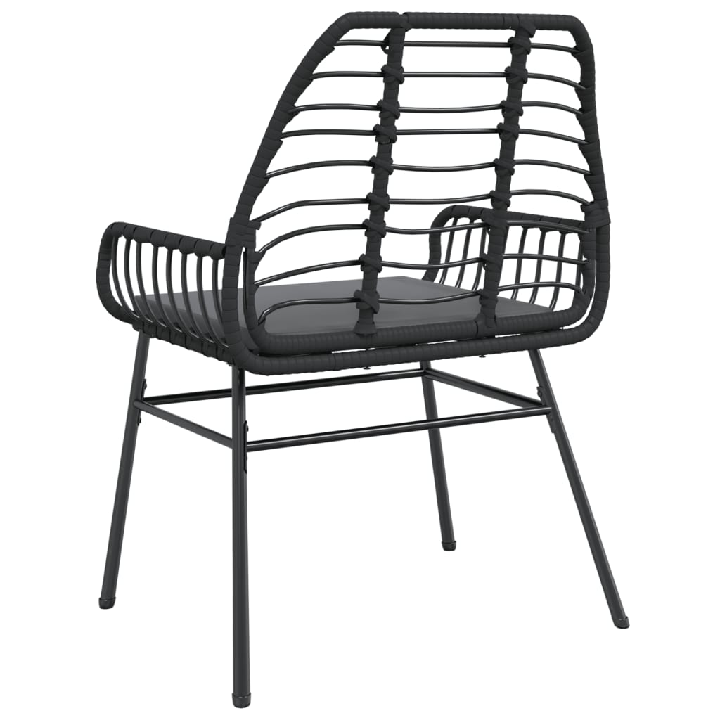 Tuinstoelen 2 st met kussens poly rattan zwart is nu te koop bij PeponiXL, paradijselijk wonen!