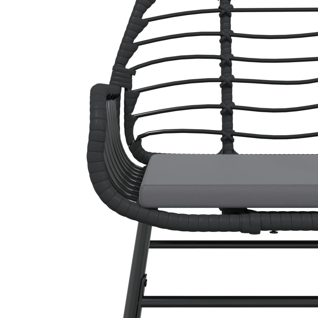 Tuinstoelen 2 st met kussens poly rattan zwart is nu te koop bij PeponiXL, paradijselijk wonen!