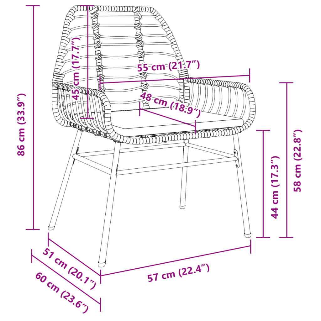 Tuinstoelen 2 st met kussens poly rattan zwart is nu te koop bij PeponiXL, paradijselijk wonen!