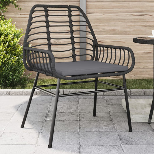 Tuinstoelen 2 st met kussens poly rattan zwart is nu te koop bij PeponiXL, paradijselijk wonen!