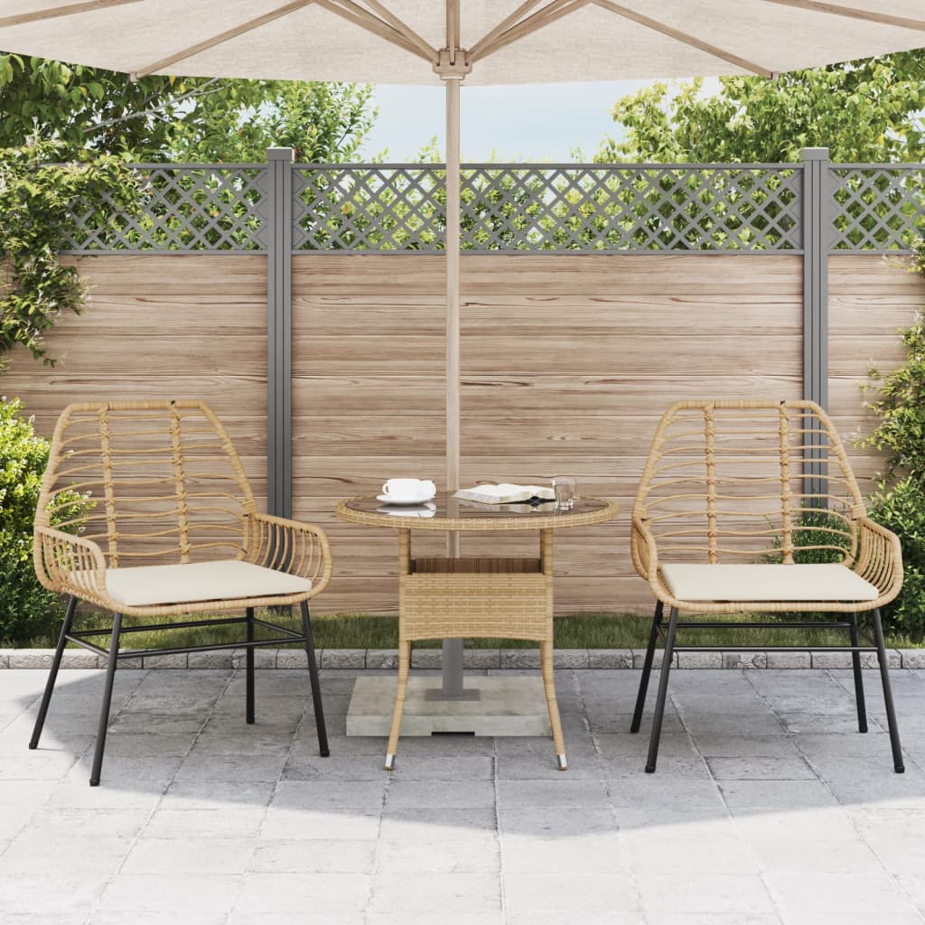 Tuinstoelen 2 st met kussens poly rattan bruin is nu te koop bij PeponiXL, paradijselijk wonen!