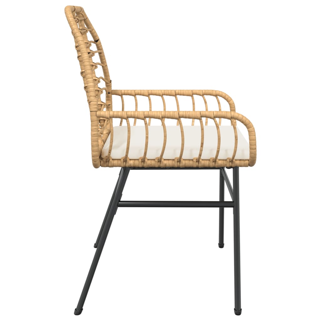 Tuinstoelen 2 st met kussens poly rattan bruin is nu te koop bij PeponiXL, paradijselijk wonen!