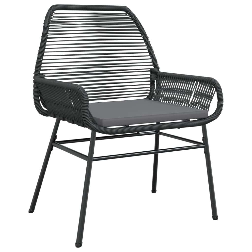 Tuinstoelen 2 st met kussens poly rattan zwart is nu te koop bij PeponiXL, paradijselijk wonen!