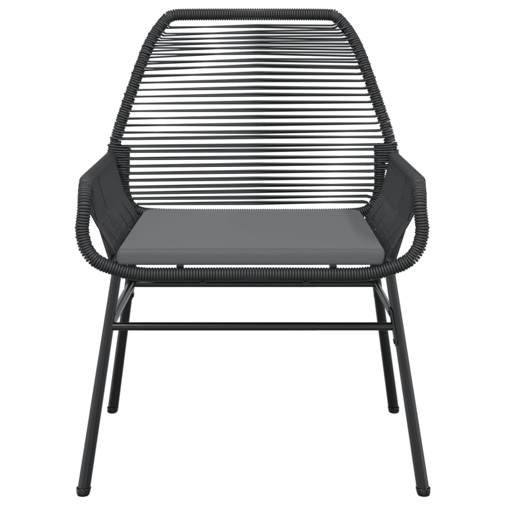 Tuinstoelen 2 st met kussens poly rattan zwart is nu te koop bij PeponiXL, paradijselijk wonen!