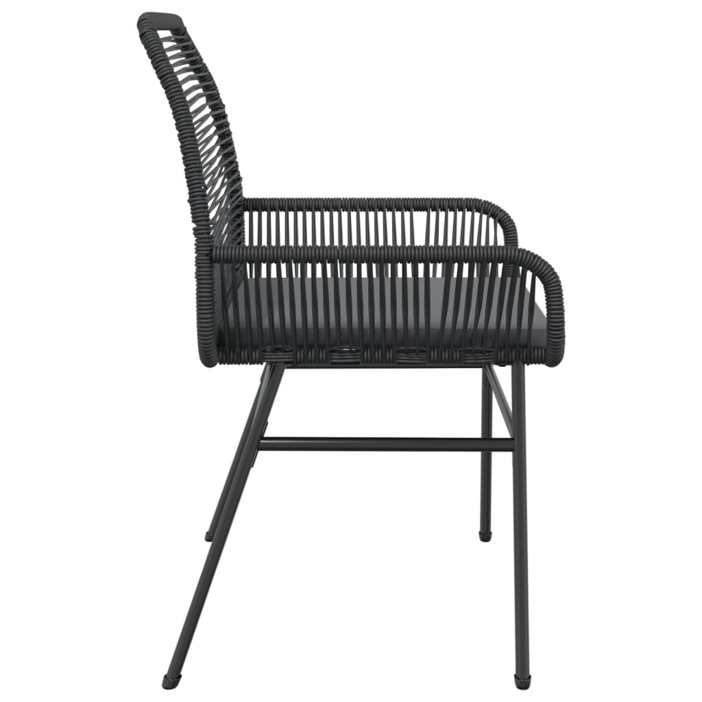 Tuinstoelen 2 st met kussens poly rattan zwart is nu te koop bij PeponiXL, paradijselijk wonen!