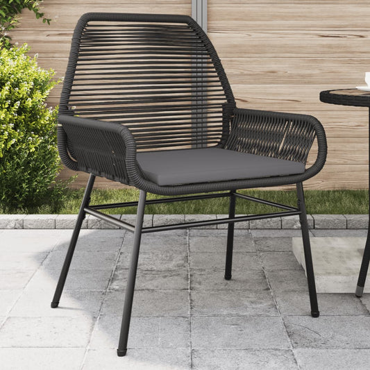 Tuinstoelen 2 st met kussens poly rattan zwart is nu te koop bij PeponiXL, paradijselijk wonen!