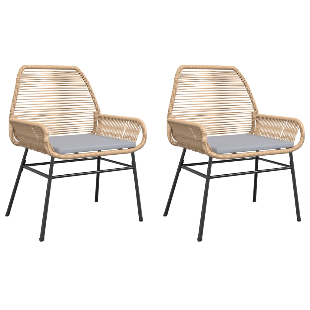 Tuinstoelen 2 st met kussens poly rattan bruin is nu te koop bij PeponiXL, paradijselijk wonen!