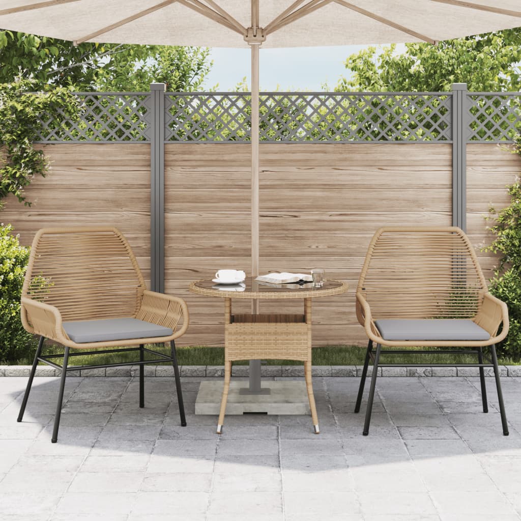 Tuinstoelen 2 st met kussens poly rattan bruin is nu te koop bij PeponiXL, paradijselijk wonen!