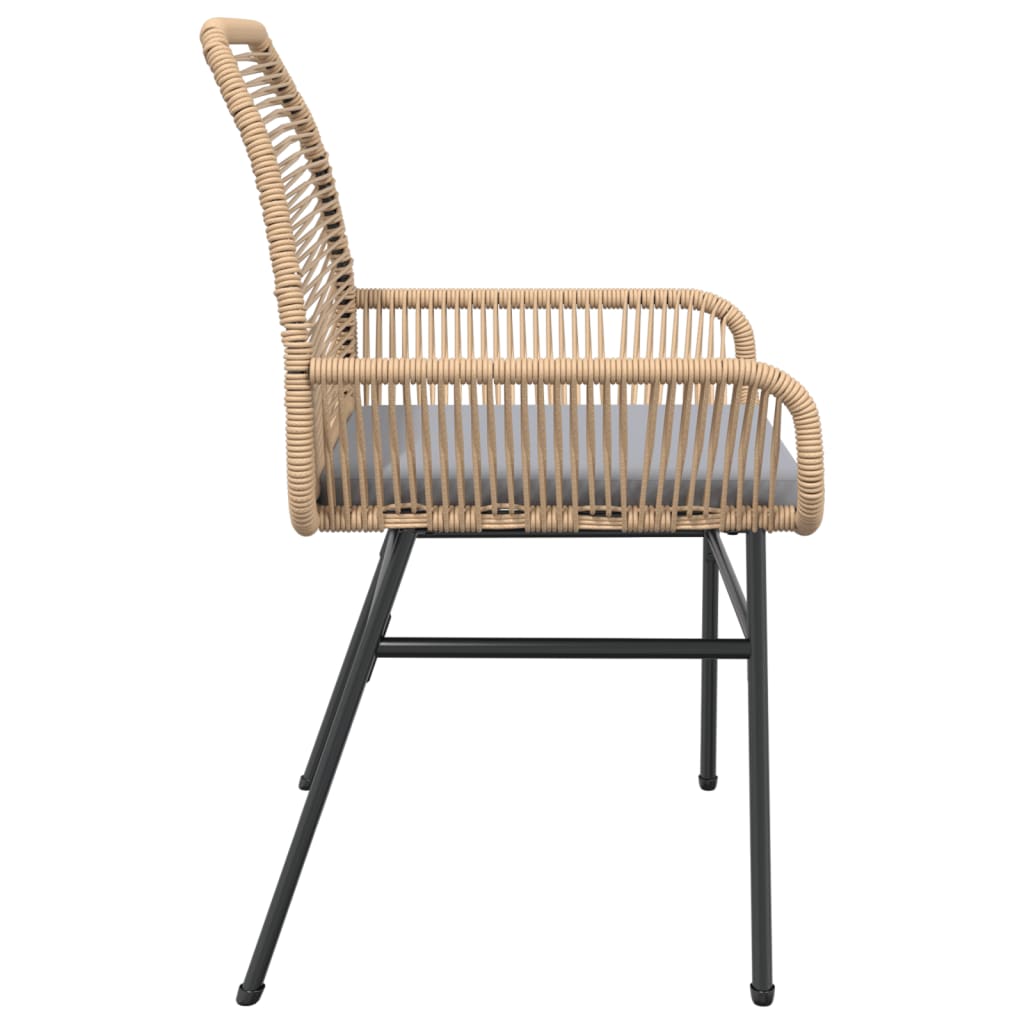 Tuinstoelen 2 st met kussens poly rattan bruin is nu te koop bij PeponiXL, paradijselijk wonen!
