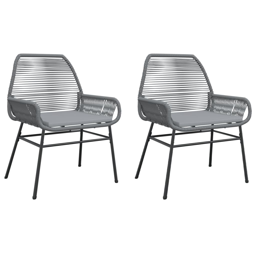 Tuinstoelen 2 st met kussens poly rattan grijs is nu te koop bij PeponiXL, paradijselijk wonen!