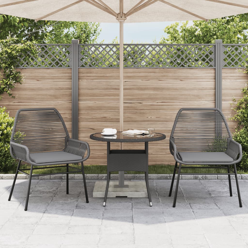 Tuinstoelen 2 st met kussens poly rattan grijs is nu te koop bij PeponiXL, paradijselijk wonen!