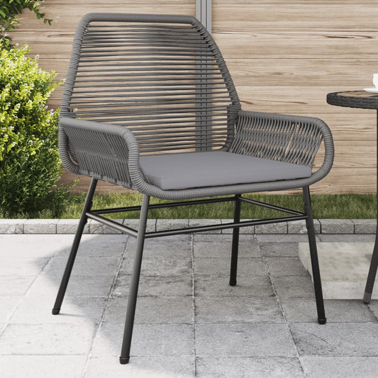 Tuinstoelen 2 st met kussens poly rattan grijs is nu te koop bij PeponiXL, paradijselijk wonen!