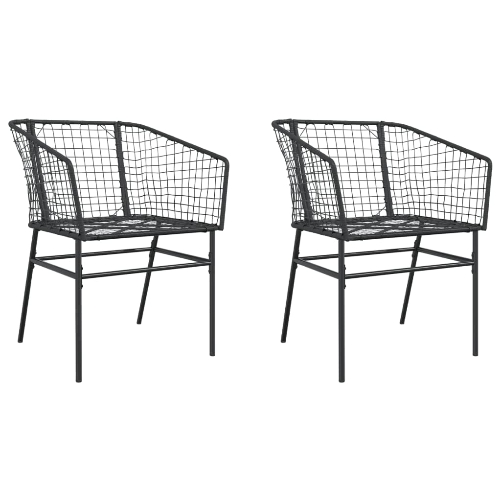 Tuinstoelen 2 st poly rattan zwart is nu te koop bij PeponiXL, paradijselijk wonen!
