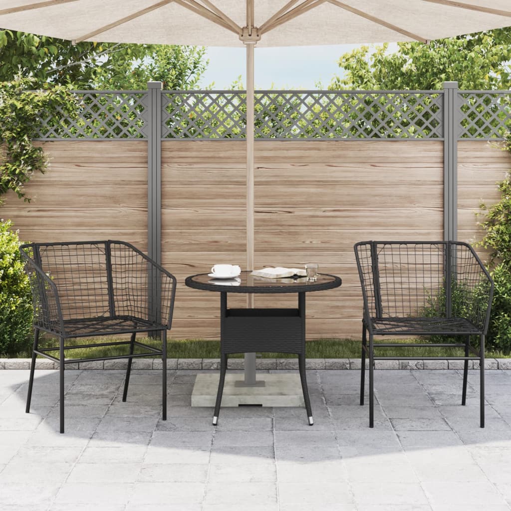 Tuinstoelen 2 st poly rattan zwart is nu te koop bij PeponiXL, paradijselijk wonen!