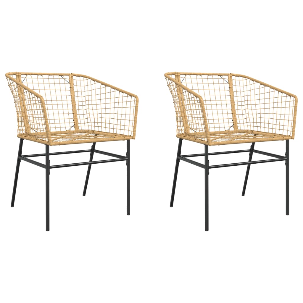 Tuinstoel bruin poly rattan 2 st is nu te koop bij PeponiXL, paradijselijk wonen!