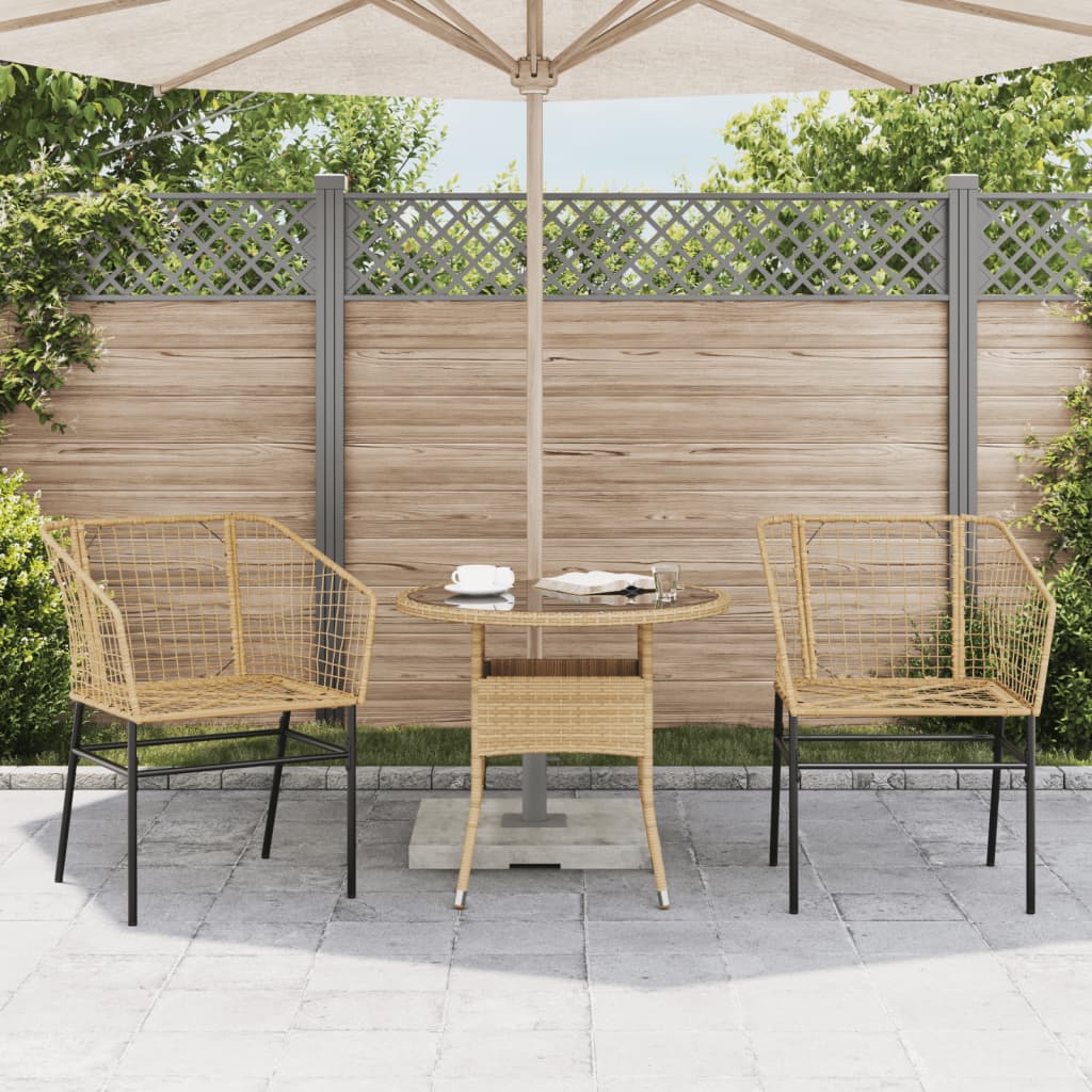 Tuinstoel bruin poly rattan 2 st is nu te koop bij PeponiXL, paradijselijk wonen!