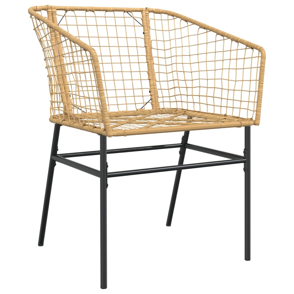 Tuinstoel bruin poly rattan 2 st is nu te koop bij PeponiXL, paradijselijk wonen!
