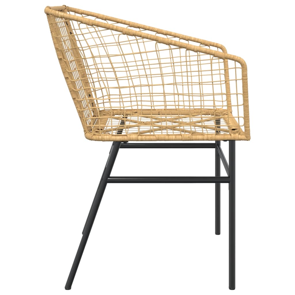 Tuinstoel bruin poly rattan 2 st is nu te koop bij PeponiXL, paradijselijk wonen!