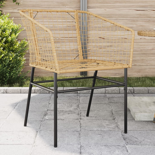 Tuinstoel bruin poly rattan 2 st is nu te koop bij PeponiXL, paradijselijk wonen!