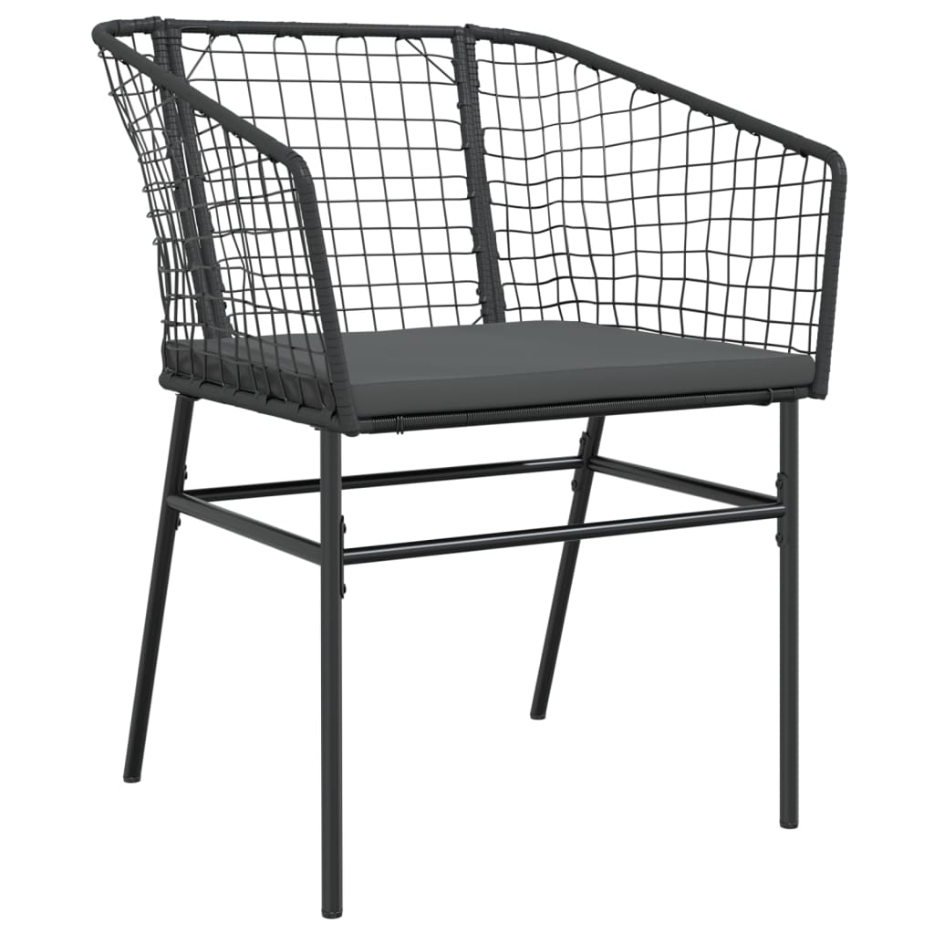 Tuinstoelen 2 st met kussens poly rattan zwart is nu te koop bij PeponiXL, paradijselijk wonen!
