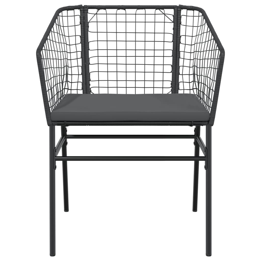 Tuinstoelen 2 st met kussens poly rattan zwart is nu te koop bij PeponiXL, paradijselijk wonen!