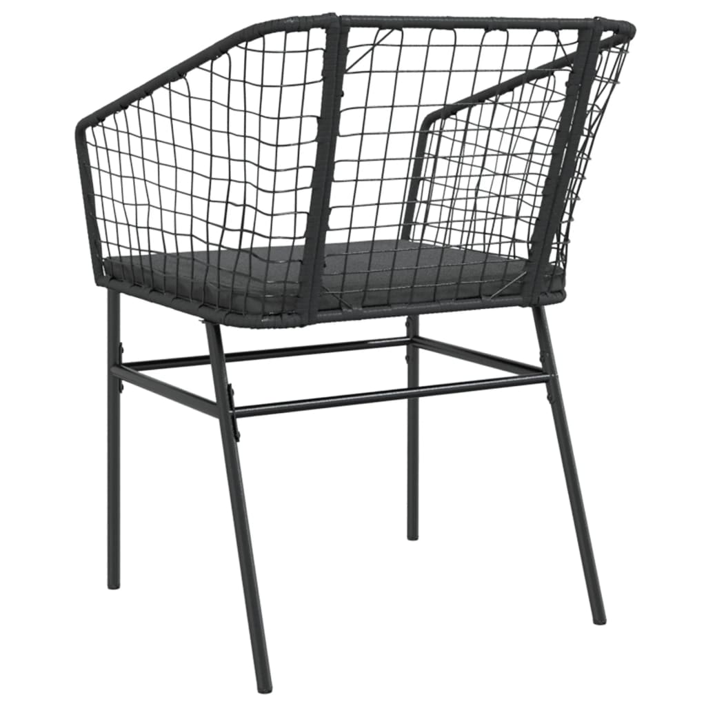 Tuinstoelen 2 st met kussens poly rattan zwart is nu te koop bij PeponiXL, paradijselijk wonen!