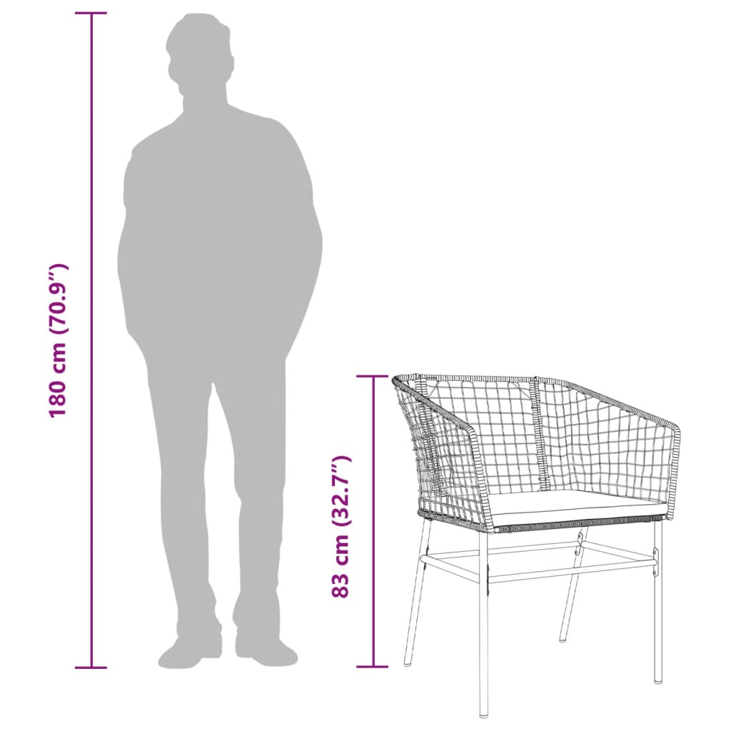 Tuinstoelen 2 st met kussens poly rattan zwart is nu te koop bij PeponiXL, paradijselijk wonen!