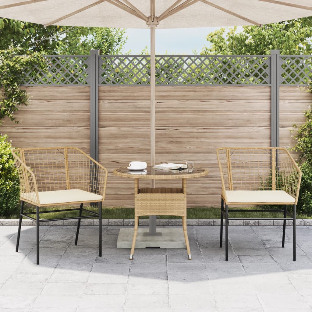 Tuinstoelen 2 st met kussens poly rattan bruin is nu te koop bij PeponiXL, paradijselijk wonen!