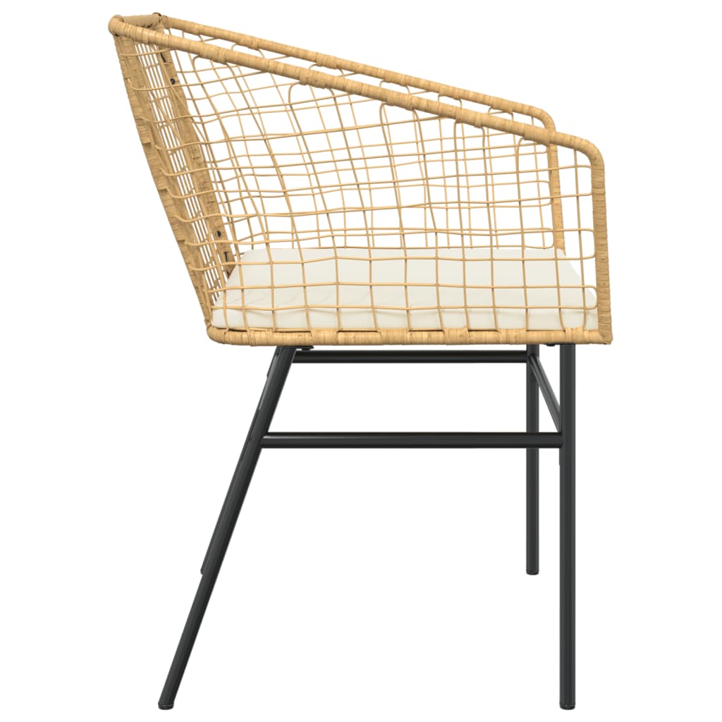 Tuinstoelen 2 st met kussens poly rattan bruin is nu te koop bij PeponiXL, paradijselijk wonen!