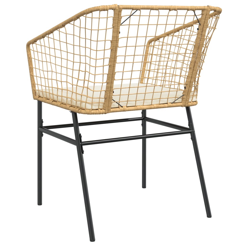 Tuinstoelen 2 st met kussens poly rattan bruin is nu te koop bij PeponiXL, paradijselijk wonen!