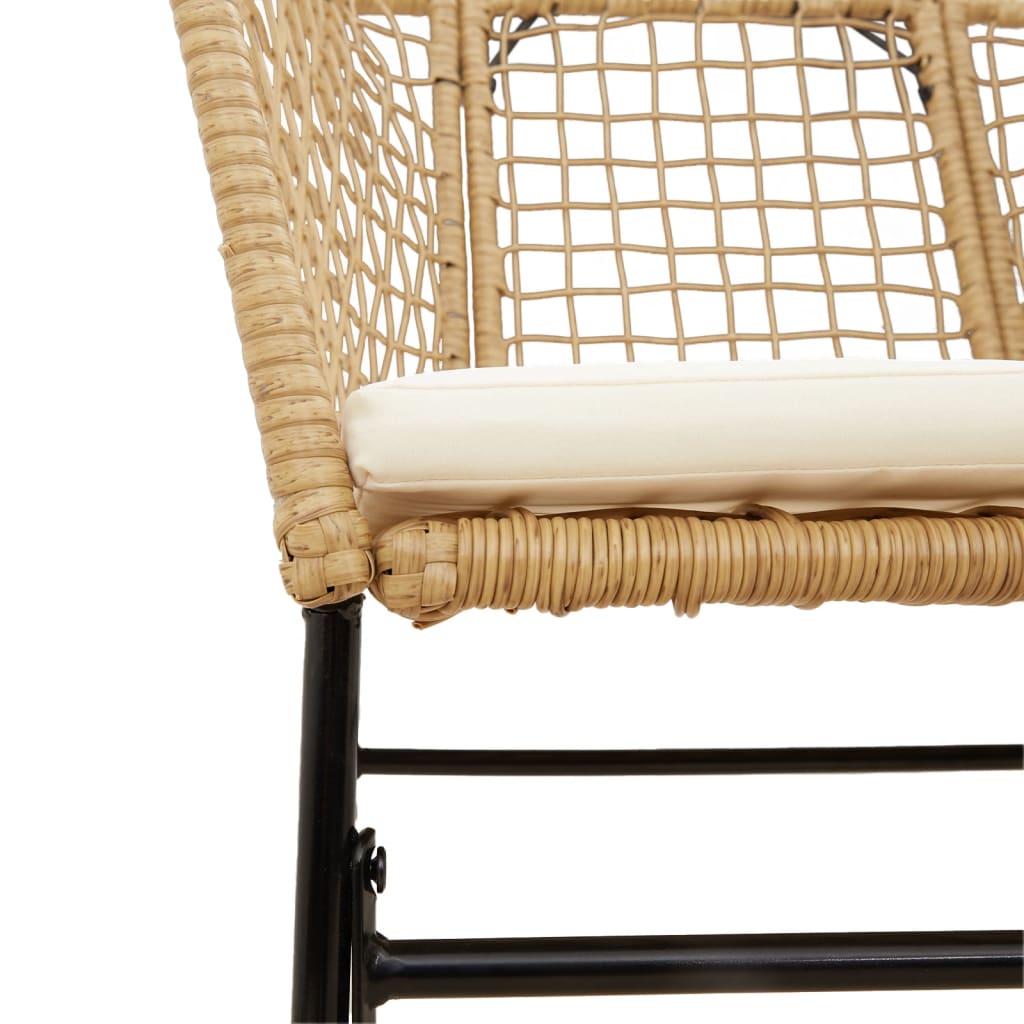Tuinstoelen 2 st met kussens poly rattan bruin is nu te koop bij PeponiXL, paradijselijk wonen!