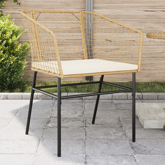 Tuinstoelen 2 st met kussens poly rattan bruin is nu te koop bij PeponiXL, paradijselijk wonen!