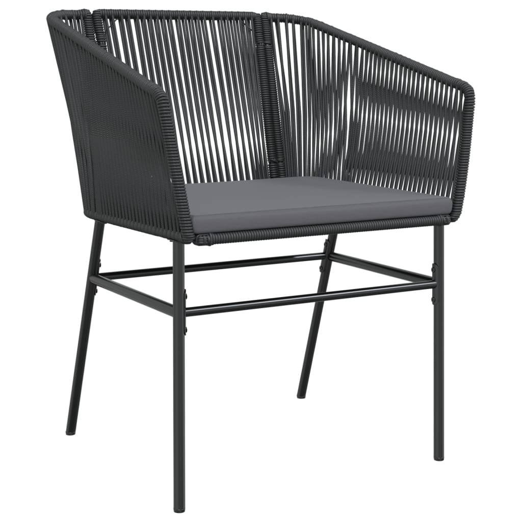 Tuinstoelen 2 st met kussens poly rattan zwart is nu te koop bij PeponiXL, paradijselijk wonen!