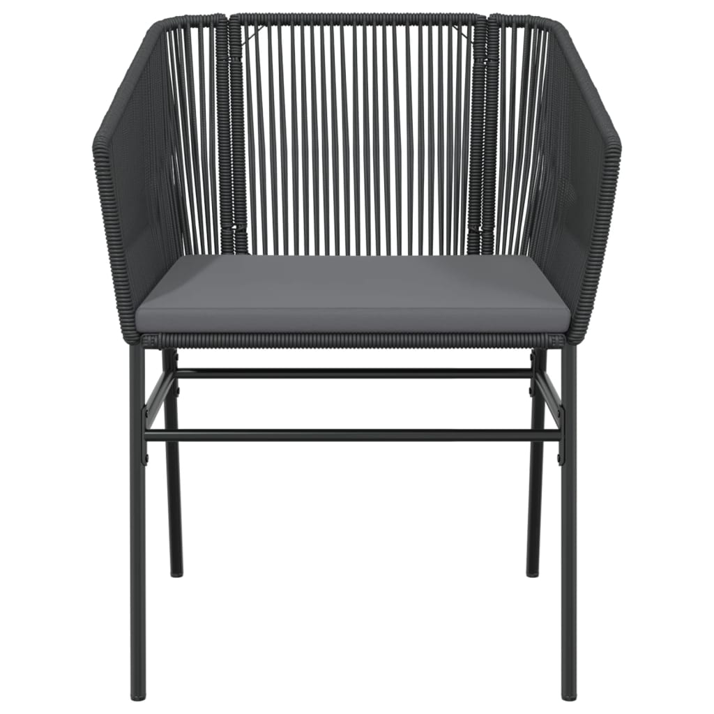 Tuinstoelen 2 st met kussens poly rattan zwart is nu te koop bij PeponiXL, paradijselijk wonen!