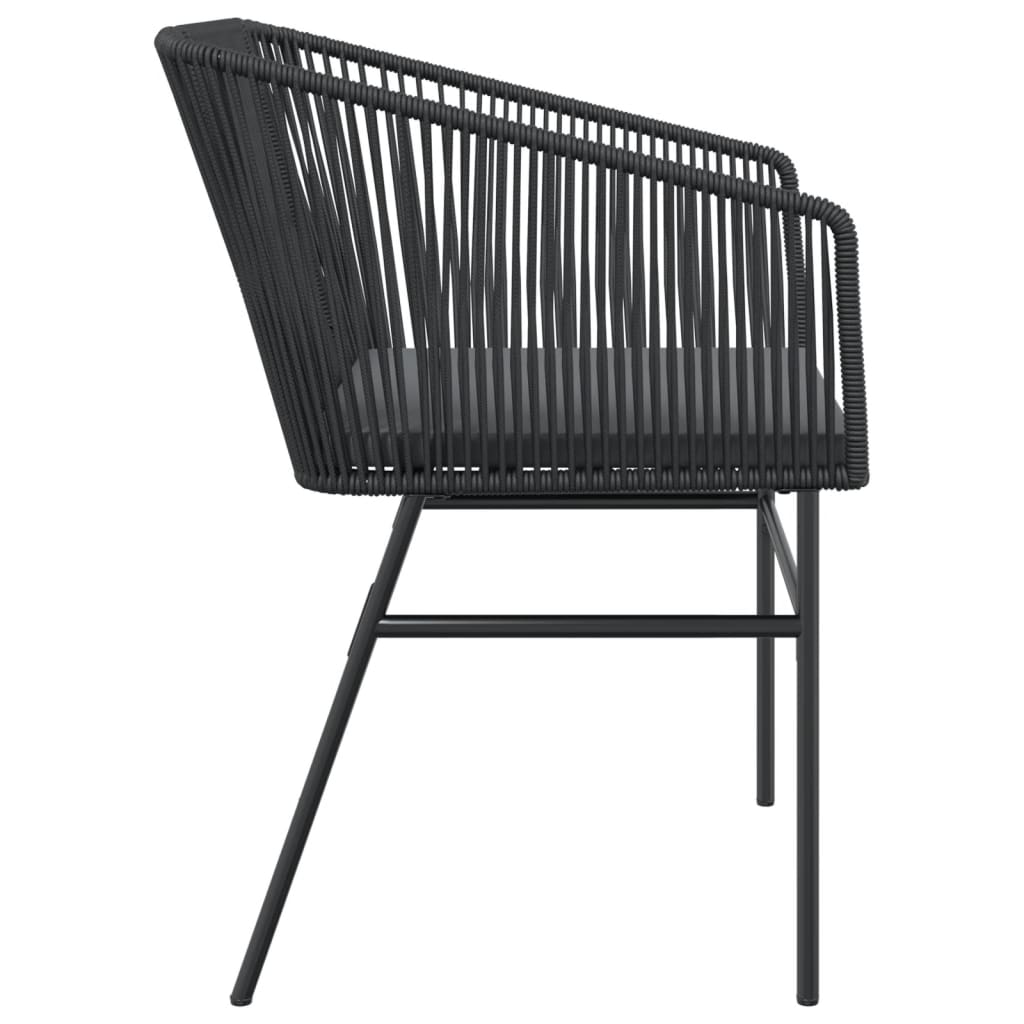 Tuinstoelen 2 st met kussens poly rattan zwart is nu te koop bij PeponiXL, paradijselijk wonen!