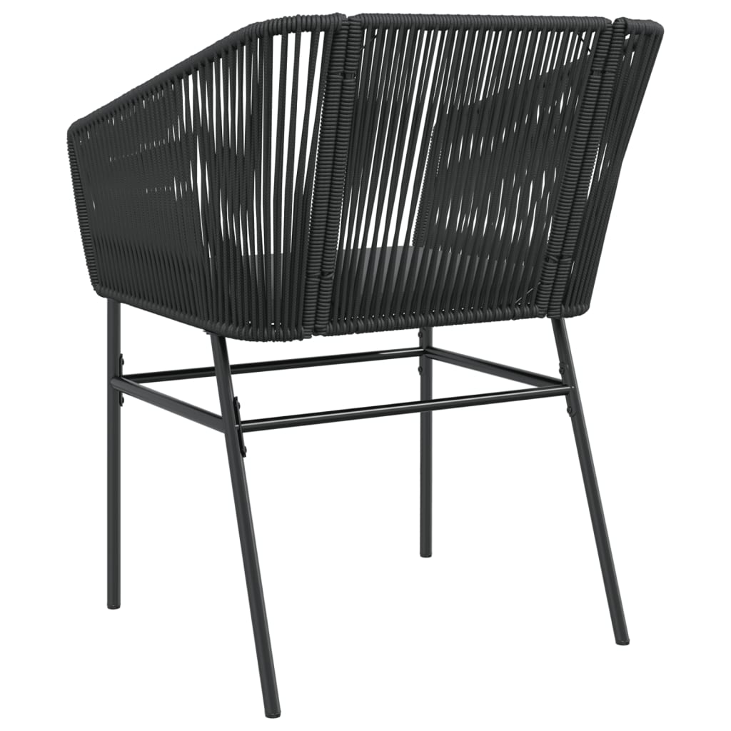 Tuinstoelen 2 st met kussens poly rattan zwart is nu te koop bij PeponiXL, paradijselijk wonen!