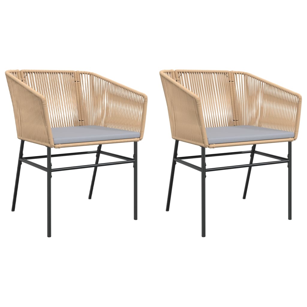 Tuinstoelen 2 st met kussens poly rattan bruin is nu te koop bij PeponiXL, paradijselijk wonen!